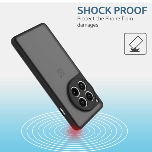 Image of Foso Royal Shock Proof Back Cover Case for OnePlus 12R 5G (PC+TPU) (Matte Black)