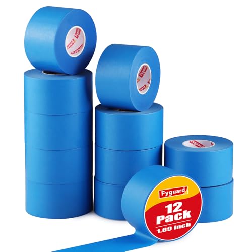 Image of 12 Rolls Painters Tape 2 Inches Wide Blue Painters Tape Bulk, 12 Roll x 1.89 Inch x 55 Yards Blue Masking Tape for Home Decoration