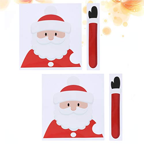 Toyvian 2Pcs Natal Santa Acenando Decalque Do Limpador de PÃ¡ra-Brisa 3D Cartoon Adesivo Limpador de