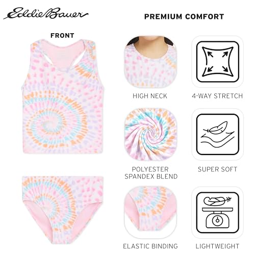 Image of Eddie Bauer Girls' UPF 50+ Swim Bikini Bottom and Racerback Tankini Set