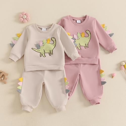 Toddler Baby Boy Dinosaur Outfits Funny Animal Sweatshirts Dinosaur Pants Set Infant Clothes 6 12 18 24Months 2T3
