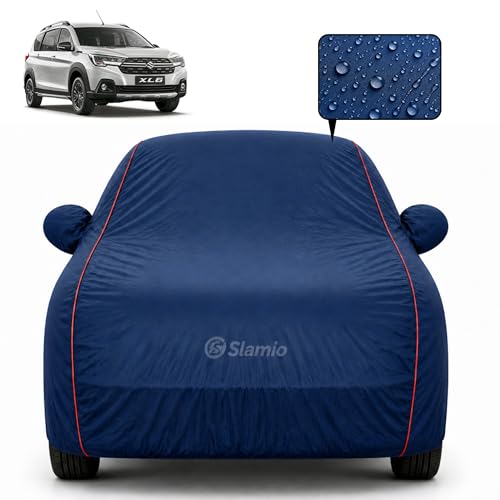 Image of Car Cover for Maruti Suzuki XL6 2019-2026 | 100% Waterproof Heavy-Duty 3-Layer Car Body Cover | All-Weather Rain, UV, Sun & Dust Protection | Custom Fit | Mirror & Antenna Pockets | Navy Blue