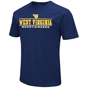 Colosseum West Virginia Mountaineers Adult Soft Vintage Tailgate T-Shirt – Navy, Small (West Virginia Mountaineers – Blue, Small)