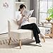 HOMCOM Sofa 2 Sitzer Couch, Kleine Loveseat mit Cord-Optik Modern Polstersofa für Wohnzimmer, Schlafzimmer, kleinen Raum, Cremeweiß 117 x 56,5 x 77 cm
