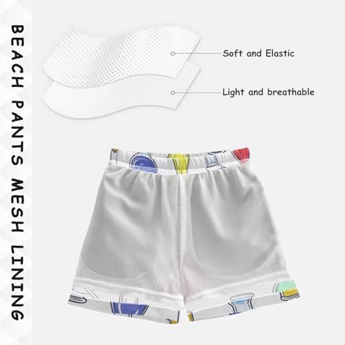 Boys Beach Board Shorts Science Chemistry Funny Swim Trunk Teen Swimwear 8-16Y4