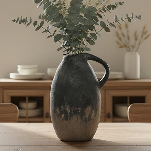 Vase rustique en céramique fait main 24cm chic