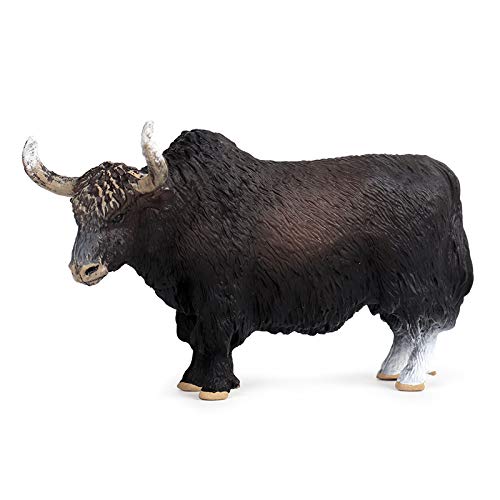Bunggou 14.5X3.5X8.5cm クラシックブラックヤク動物アクションフィギュア牛雄牛牛置物 Pvc かわいいリアルな模型玩具