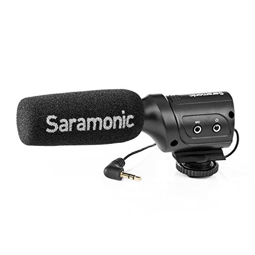 Micrófono de video, Saramonic SR-M3 con conector jack de 3,5 mm para cámara réflex digital Nikon Canon Sony, videocámara