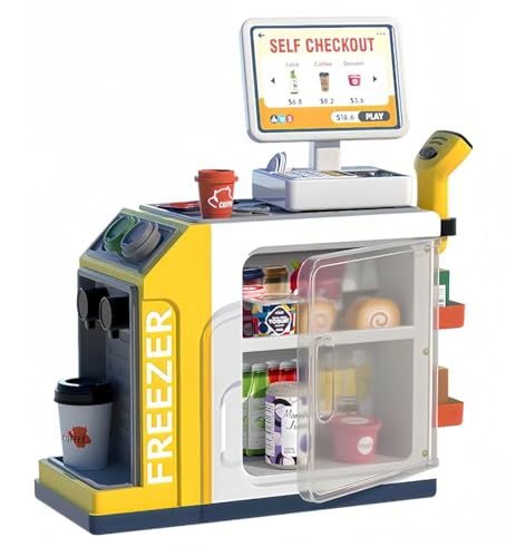 Pretend Play Cash Register Toy Set,Grocery Store Pretend Play with Calculator, Scanners, Credit Cards, Grocery Game Food Set,Coffee Machine Toys for Boys Girls Ages 3-8 Yeras Great Gift Pretend Play Cash Register Toy Set,Grocery Store Pretend Play with Calculator, Scanners, Credit Cards, Grocery Game Food Set,Coffee Machine Toys for Boys Girls Ages 3-8 Yeras Great Gift