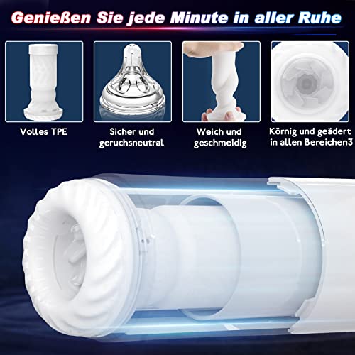 Elektrische masturbator handfree cup met schokfunctie, automatische blowjob, oraal seksspeelgoed 4 telescopische functies & 4 snelheden voor mannen, stil, penisstimulator met 3D siliconen vagina Pussy - Afbeelding 5