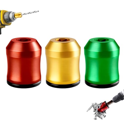 Strong Magnetic Screw Ring, Screwdriver Head Magnetic Ring, Removable Magne-tic Screwdriver Drill Bit Holder for Hex Screwdrivers and Power Bits (3Pcs)