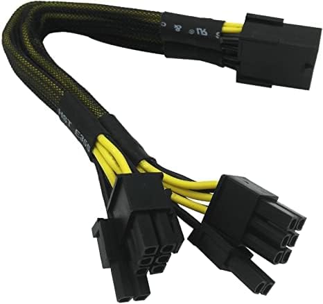 Etzin PCIe 8 Pin (6+2) Graphics Card PCI Express Power Adapter GPU VGA Y-Splitter Extension Cable Mining Video Card Sleeved Power Cable -EPL-264TC