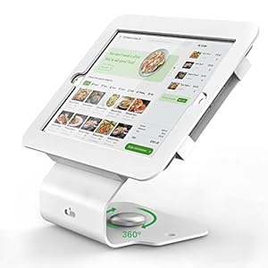 Pinikox Kiosk POS Tablet Stand for iPad 10 gen 10.9 inch, iPad air 4 5 10.9″, iPad Pro 11″ 1st 2nd 3rd 4th gen., Business Desktop Retail iPad Stand with 360° Swivel Base, Metal, White, BSC101WS