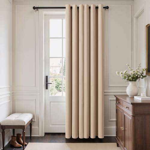 Image of MIULEE Closet Curtain for Open Closet Without Door Grommet Top 34x80 Inches | Covers Closet, Privacy Curtains for Room Divider, Sun /Light Blocking, Quality Fabric, Doorway