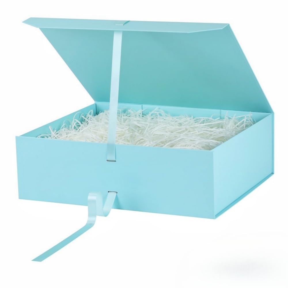 GoooodGift Extra Large Gift Box Blue 1 Pack 19x16x6 inch Luxury Gift Box for Presents with Magnetic Closure Lid Collapsible,Birthday,Christmas,Wedding,Contains Shredded Paper Filler — image 1