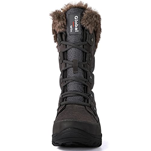 GLOBALWIN Women's Snow Boots Waterproof Mid-Calf Grey Winter Boots For Women With Warm Fleece Lining, Stylish Fur Boots For Women With Non-Slip Sole And Quilted Comfortable Boots Size 5.5M - image 4