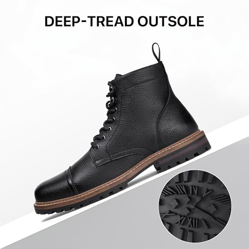 Image of Jousen Mens Boots Premium Leather Cap Toe Casual Boots Chukka Dress Boots for Men
