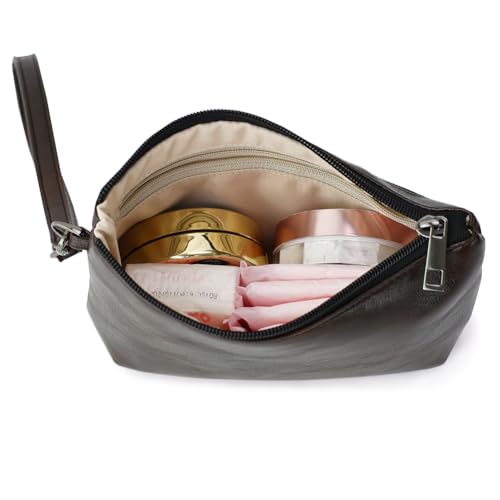 Image of Small Wristlet Wallets for Women, Zip Clutch Bag with Wristlet Pouch, 3-Zipper Original Design