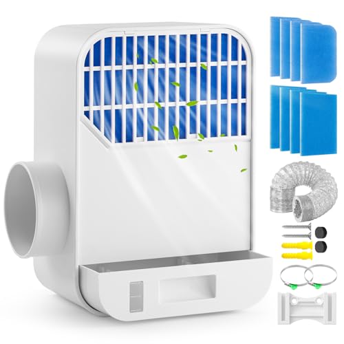 Kit d'aération 3 en 1 pour sèche-linge d'intérieur avec filtre à 8 couches et tuyau de 3 m – Piège à peluches avec système de tiroir à eau, facile à installer pour sèche-linge électrique, améliore la