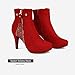 DREAM PAIRS Women's Ankle Boots High Stiletto Heel Booties Fashion Zipper Short Boots,Size 11,Red-1,CECILE