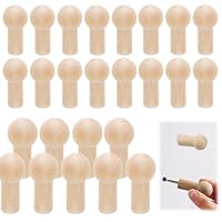 TULEBOLIAN 25pcs Wooden Coat Peg,Wood Wall Hooks,Towel Hooks,Decoration Wall Hat Hanger,5 * 2.3cm,Natural Wood,Coat Rack,for Hats,Bags,Keys
