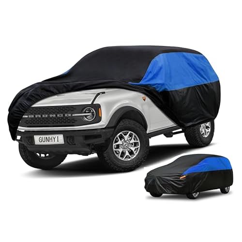Ford Car Cover Custom Fit Ford Bronco Sport/Bronco 2 Door 2dr Waterproof All Weather, Lightweight Full Exterior Cover for Automobiles Outdoor Sun UV R
