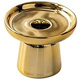 Amosfun Portavelas de Cerámica para Varillas Aromáticas de Madera, Soporte Redondo Base Antideslizante Dorada, Uso en Aromaterapia y Decoración de Espacios