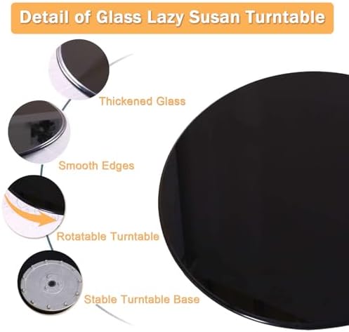 39 Inch Lazy Susan Turntable for Dining Table - Round Rotating Serving Tray with 6 Wheels, Perfect for Kitchen and Patio Entertaining, Large Capacity Serving Solution