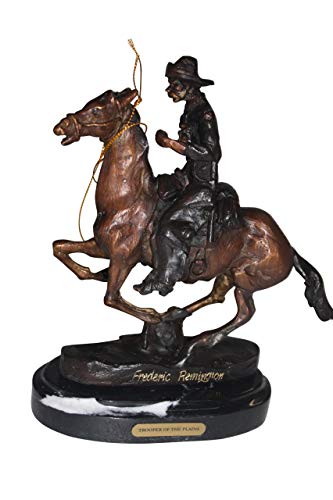 Estatua de bronce NIFAO Trooper of the Plains con base de mármol
