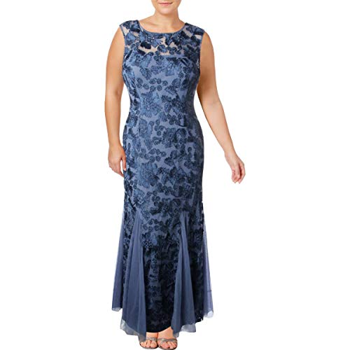 Image of Alex Evenings Women's Long Length Fit and Flare Mother of the Bride Dress with Godet Detail (Petite and Regular Sizes)