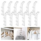 Violiica Cascading Kleiderbügelhaken, platzsparend, multifunktional, dick, für PP-Material, 3-Haken-Design, Hosenregale, Taschen und Zubehör, Weiß, 12 Stück