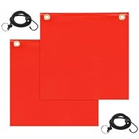 Rote Warnflagge 30x30cm Rote Fahne überlänge Wetterfest Warnfahne Warnflaggen mit Gummiseil Kupferschnallen Flagge für Auto Wohnwagen Anhänger Fahrradträger,2 St Rot Fahne für Transport