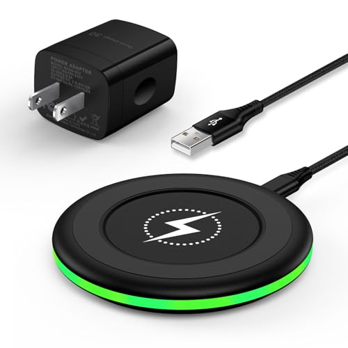 Wireless Charger Google Fast Charging Pad for Pixel 9A 9 Pro XL Fold 8A 7A 8 7 Pro,15W Wireless Charging Station Phone Charger and QC Adapter for Samsung Galaxy S25 Ultra S24 FE S23 S22 S21