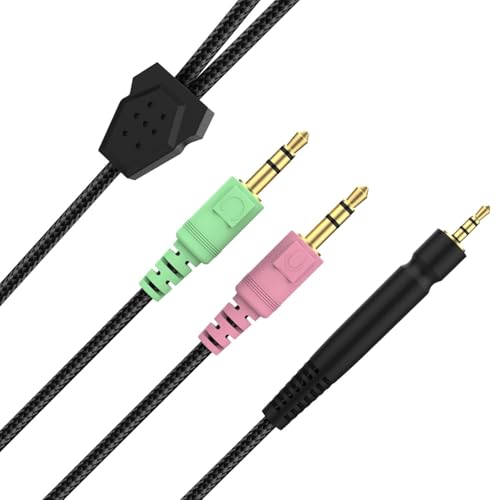 GSP600 Cable de audio para auriculares, cable auxiliar GSP500 compatible con Sennheiser Game One, Game Zero, PC373D, GSP670, GSP600, GSP500, GSP350 auriculares para Xbox One PS4 PC smartphones, cable