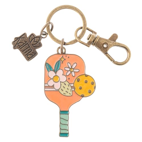 Karma Enamel Keychain Cute Aesthetic Key Ring Animal Floral Book Pickleball & Fun Designs Gift for Women Friends Teachers Teens Colorful Metal Keychains Pickleball