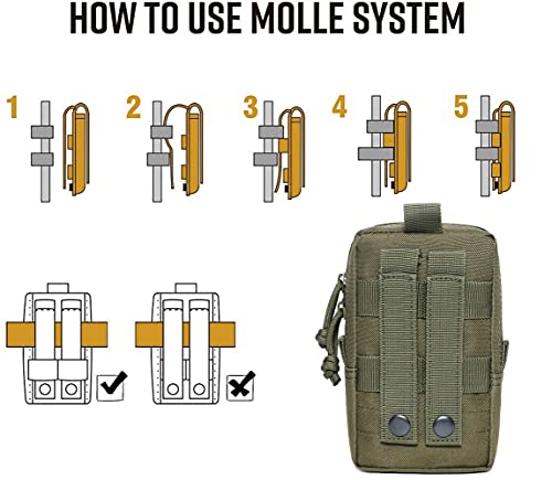 Molle Phone Pouch, Small Molle Admin Pouch Od Green, Tactical Laser Edc Pouches Accessories Waterproof Utility Holster Pouch(Green) #TOP6