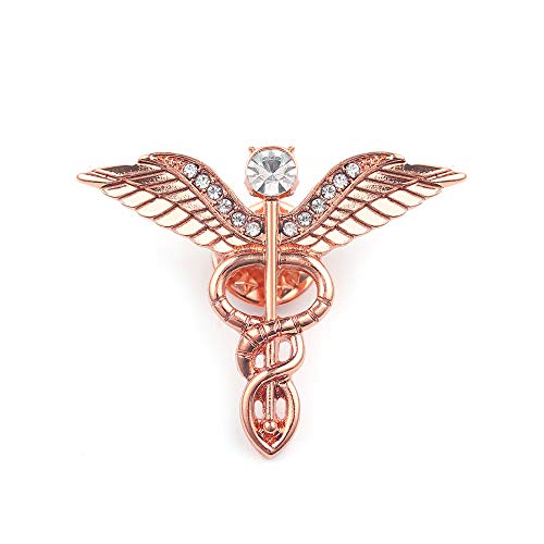 WLL Spilla medica a forma di stetoscopio caduceo, per dottore, infermiera, laurea, Metallo, Nessuna pietra preziosa