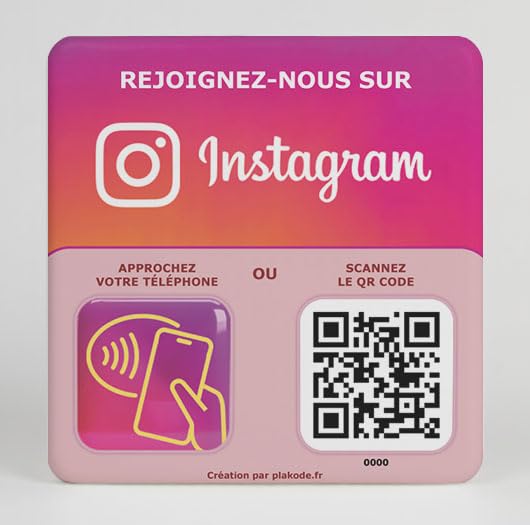 Plaque NFC et QR Code en Epoxy 12x12cm...