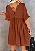HUUSA Womens Summer Cute Babydoll Swing Flowy Tunic Dress 2023 V Neck Short Sleeve Casual Loose Solid Color Fashion Mini Shift Dresses XLarge Brown