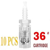 36 Pins Microneedling Pen Replacement Cartridges 10 Pcs - Derma Auto Pen Bayonet Slot Cartridges for...