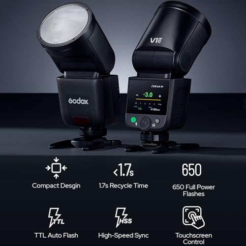 Image of GODOX V1 Mid S TTL Godox Flash for Sony,7.2V /2200mAh 55Ws Round Head Flash