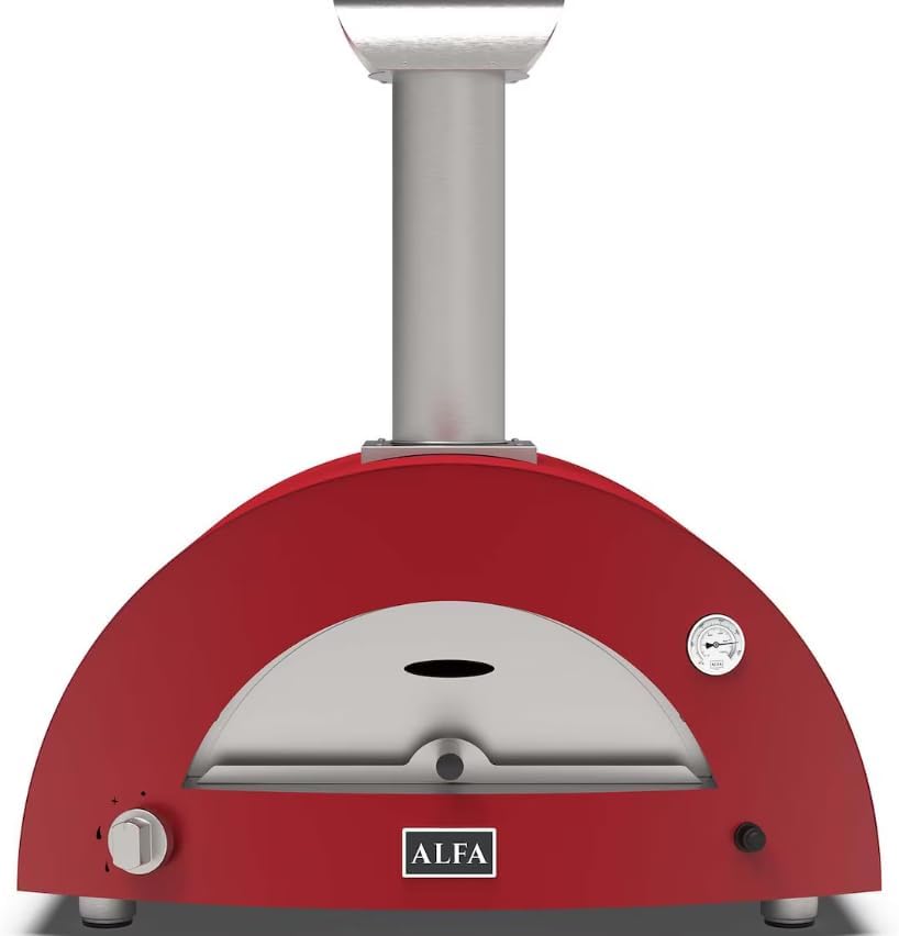Alfa Moderno 2 Pizze Natural Gas Pizza Oven - Antique Red - FXMD-2P-MROR-U
