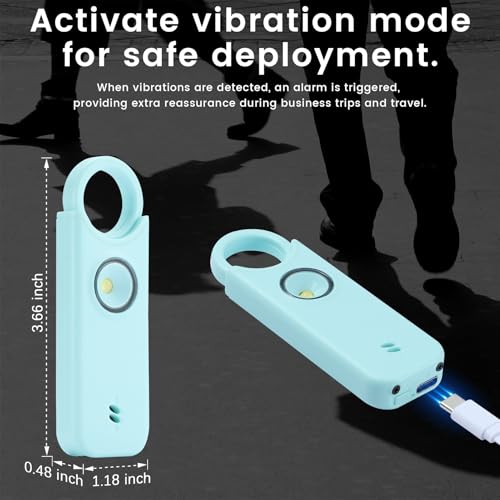TIPSEAN Personal Safety Alarm - 135dB Siren, LED Strobe, USB-C Rechargeable - Image 6