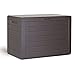 Deuba Coffre de Rangement 190 L Marron Poignées latérales Malle de Rangement Intérieur Extérieur Jardin Terrasse Balcon