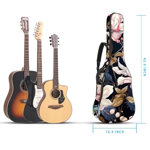 Housse guitare acoustique design fleurs étui de transport - 5