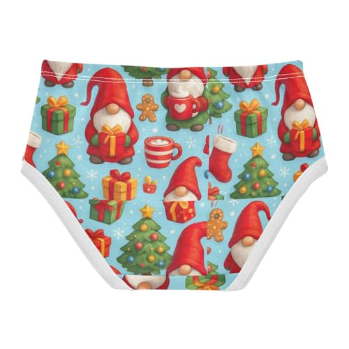 Joisal Toddler Girls Underwear 2t Cotton Little Girl Panties Print Underpants Briefs Cute Christmas Gnomes Red2