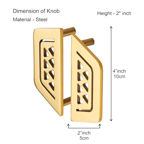 Image of COMPASS Stainless Steel 7 Star Cabinet Knobs, Drawer Pulls, Knobs for Dresser Drawers, Drawer Knobs Handle, Kitchen Knobs (PVD Gold Finish) Pack of 8 pcs
