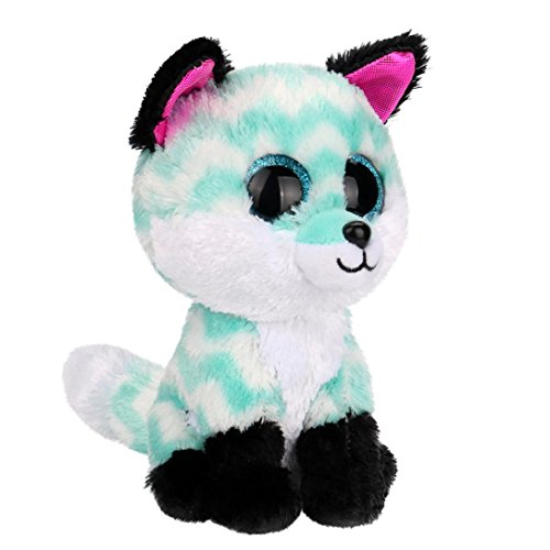 Dinglong TY Beanie Boos Animaux en Peluche Jouet PoupéE BéBé Fille Cadeau d'anniversaire en Peluche Et en Peluche Animaux De Collection Doux Gros Yeux en Peluche PoupéE Jouet (Renard Vert)