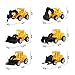 Newmemo Construction Cake Topper Vehicles Cake Decoration Set Truck Excavator Tower Crane Cupcake Topper Traffic and Road Sign Decor Happy Birthday Party Supplies Favors for Kids Boys-16pcs