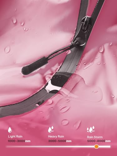 Image of SaphiRose Adult Rain Poncho Waterproof Hooded Zipper Raincoat with Pockets | OEKO-TEX Certified 100% Polyester, Lightweight Packable Storage Pouch, Heat-Sealed Seams, Quick-Dry for Outdoor Hiking